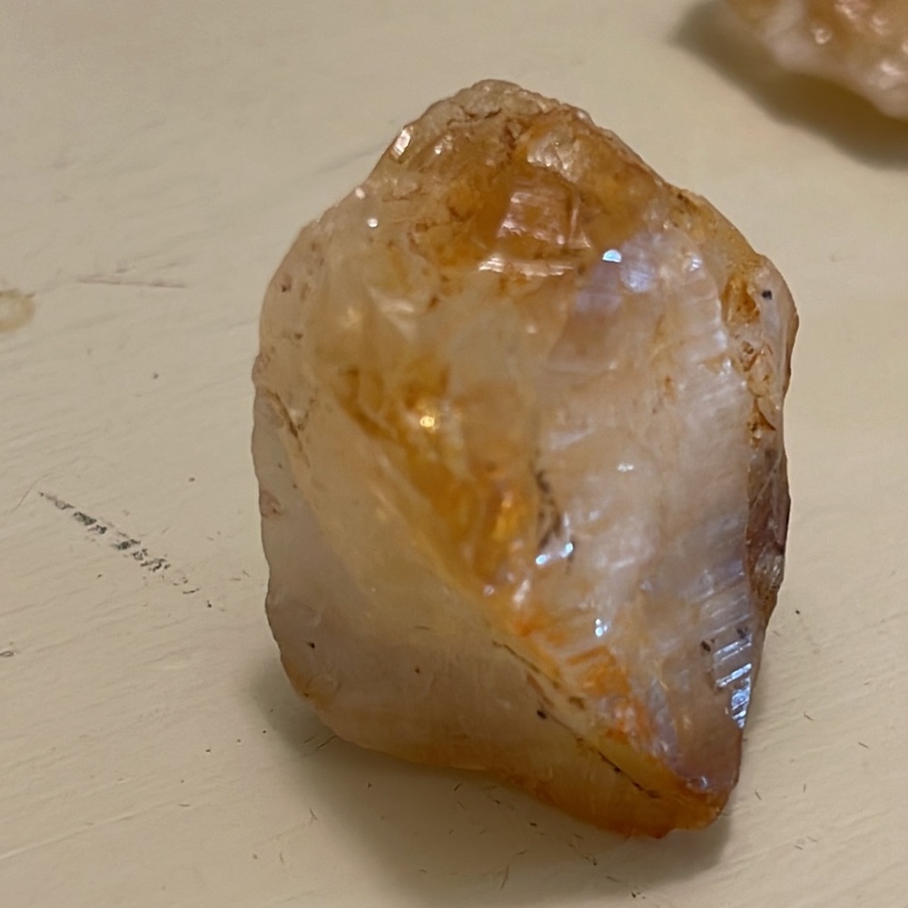 Raw, Glossy Citrine chunks w/ Rainbows